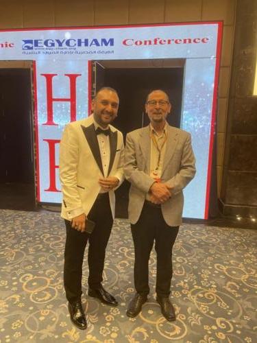 Samir Ghazal with Dr  Ahmed ElSayed  Conference Chairman on March 12 2022 at the 10 HR Conference